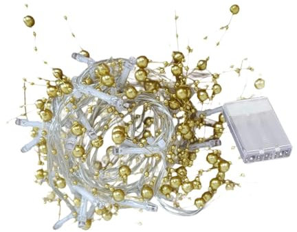 Milageto Lampada a Stringa LED illuminata, Lampada a Stringa di Natale, luci fatate per Festival, Feste, Albero di Natale, Matrimonio, Oro