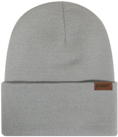 Boonbery Mütze Herren Damen Unisex Beanie Wintermütze Strickmütze Klassisches Design Weiche Dünne Ideal für Alle Jahreszeiten Hellgrau