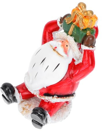Amosfun Einzigartiges Desktop-Ornament Weihnachtsmann-schmuck Handbemalt Vintage-Stil Weihnachtsfigur