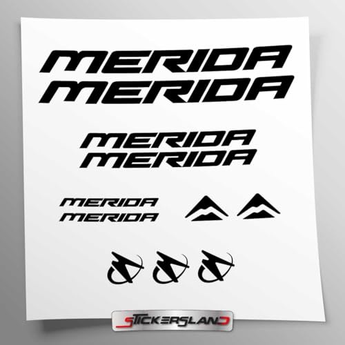 Aufkleber-Set kompatibel mit Rahmen MTB Mountainbike und Helm | Decals Aufkleber für Fahrrad Schriftzug Logos | Stickersland® - Merid (matt)