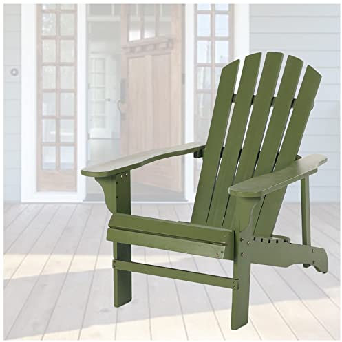 Adirondack Chaise longue en bois pour porche, cour, jardin, piscine, plage, terrasse, balcon, patio, vert, pergola classique inclinable d'intérieur