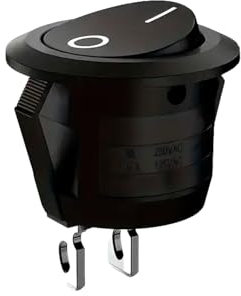 CABLEPELADO - Interruptor basculante, Interruptor 2 posiciones, Interruptor 2 vias, Interruptor 2 pines, Interruptor 2 terminales, Interruptor ON/OFF SPST, 6A 250 VAC | 10A 125VAC, Negro sin LED
