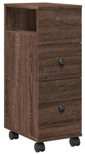 HEFZGDB Badschrank Schmal mit Rollen Eichen-Optik Holzwerkstoff Wohnzimmerschränke Küchenschrank Sideboard Küche Barschrank für Abstellraum Arbeitszimmer Schlafzimmer Wohnbereich