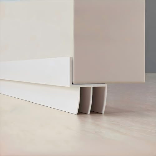 Vingspina 91cm Blanco Burlete Bajo Puerta, Burlete Silicona Puerta Autoadhesivo, Burlete de Puerta, Burlete Puerta Entrada contra Corrientes de Aire, Qmenfengtiao