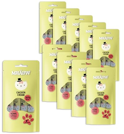 MHAUW Natural Cream Chicken Katzenfutter 40 St. 15 Gr. Cad - Ohne künstliche Farb- und Aromastoffe und ohne Konservierungsmittel
