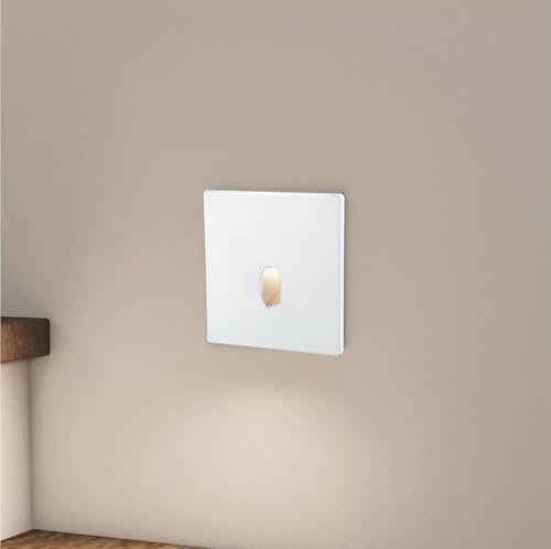 lambado® LED Treppenbeleuchtung Weiss 1,5W | 230V Unterputz Treppenlicht Treppenbeleuchtung Innen | Wandeinbauleuchte Beleuchtung für Treppen | Treppenstufenbeleuchtung Blob