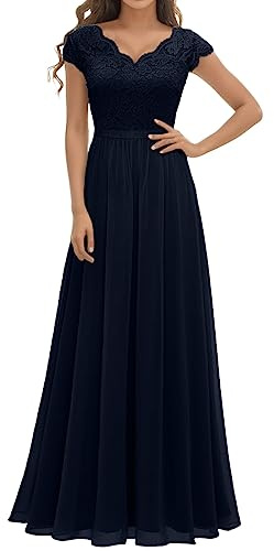 Générique Robe de Soirée Cocktail Longue pour Mariage Invité Bal de Promo Anniversaire Cérémonie en Mousseline de Soie
