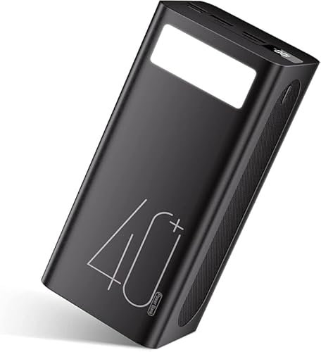 PDBEST Ehrlich 40000mah PowerBank: Großer Kapazität Portable Charger 18W PD USB C Schnellladegerät mit 3 Ausgängen und 3 Eingängen