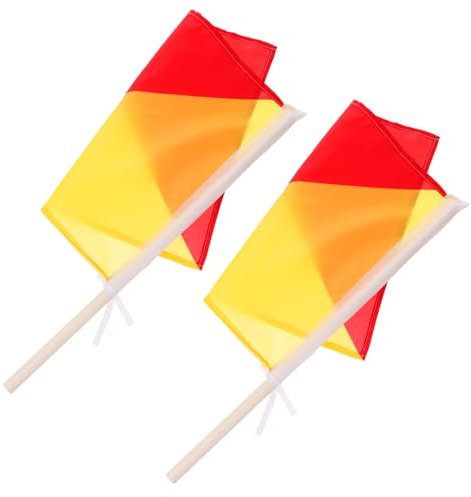 PartyKindom 2 Pezzi Bandiera Di Segnalazione Bandiera Segnaletica Gialla Piccolo Bandiere Segnaletiche Di Gara Bandiera Gialla Rossa Bandiere Di Addestramento Bandiera Mano Poliestere