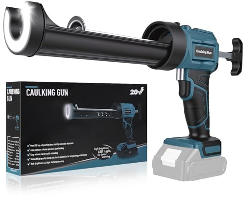 Akku Kartuschenpresse Kompatibel mit Makita Akku-18V, LED-Licht, Elektrische Kartuschenpistole Silikonpistole Akku für 300-310 ml-Kartuschen (Ohne Akku)