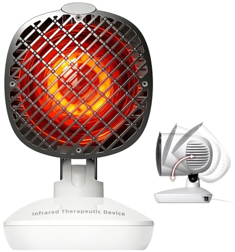 Infrarotlampe mit 3-in-1-Technologie, Rotlichtlampe Gesicht, Infrarot Lampe mit Tiefenwärme, 3 Sekunden Schnellheizung, einstellbarer Kopf, ideal bei Erkältung, Muskelverspannung & Hautpflege
