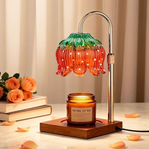 Tuocal Candle Warmer Lamp with Timer, Electric Candles Melting Light 2 Bulbs Adjustable Height and Brightness Jar Candles Flameless Burner for Women's Birthday Various