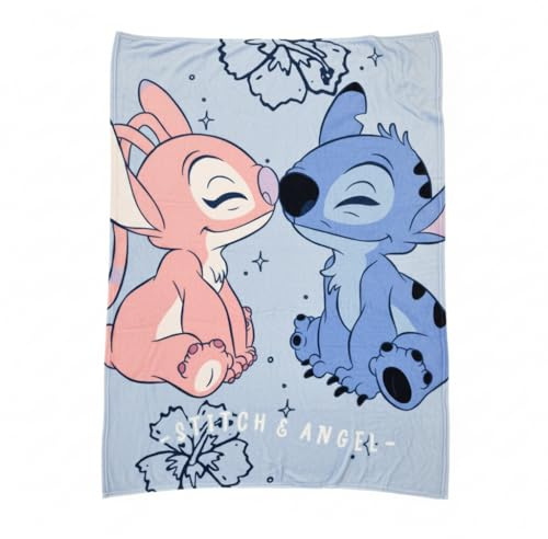 Disney Decke, Angel und Stitch, 120 x 150 cm, 100 % Polyester