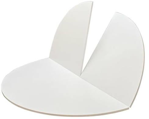 SMCMGECEUZ Grande Piano Rotondo Pieghevole In Legno120-180cm Estensione Per Tavolo Pieghevole A 4 Pieghe Grande Scrivania Pieghevole Rotonda Senza Gambe(White,140cm/55in)