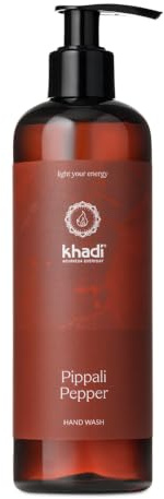 khadi Pippali Pepper Handwash, würzige Flüssigseife mit Pfeffer, 300 ml | Handpflege mit Pfeffer, Kardamom, Nelke & Muskat: reinigt, pflegt, vitalisiert & aktiviert, 100% zertifizierte Naturkosmetik
