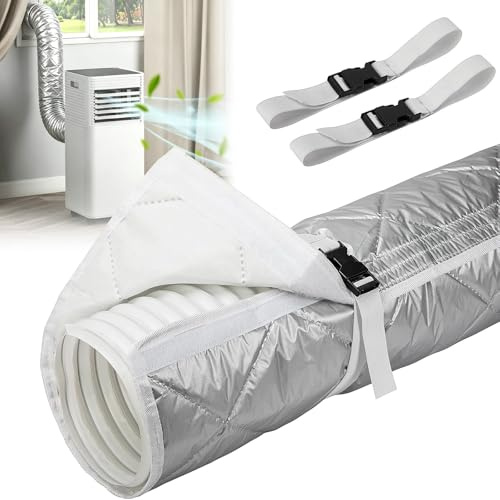 Infreecs Tuyau d’évacuation isolé pour climatisation, housse de protection isolée de 147 × 58 cm pour climatiseurs portables, gaine de protection isolée pour tuyau de climatisation et tuyau d