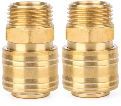 Acual 2 Enchufes Rapidos Aire Comprimido Rosca Macho 1/2” Compresor | Conectores rápidos de latón NW 7.2, 1/2”, conexión segura y sin fugas para aire comprimido hasta 20 bar.
