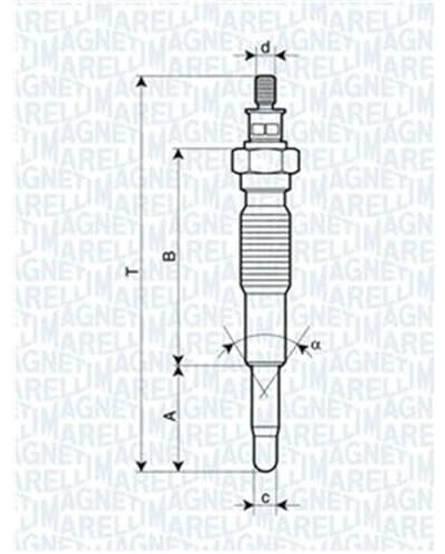 MAGNETI MARELLI Diesel Glühkerze 11V Schlüsselweite: 12mm Gewindemaß:M10X1,25 Glühkerzenausführung:Metall-Glühkerze