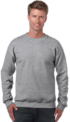 Gildan Men's Adult Crew Neck 18000 Long Sleeve Sweatshirt, Grey (Sport Grey), X-Large