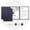 5 Stück 3-teilige Bewerbungsmappen Lemani® BUSINESS 'navy blue' mit 1 Klemmschiene - Premium-Qualität mit feinen Nadelstreifen, unverwechselbarer Haptik und hochwertiger Prägung 'Bewerbung'