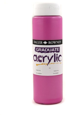 Daler-Rowney Graduate Acrylfarbe, 500-ml-Flasche, Metallic Pink