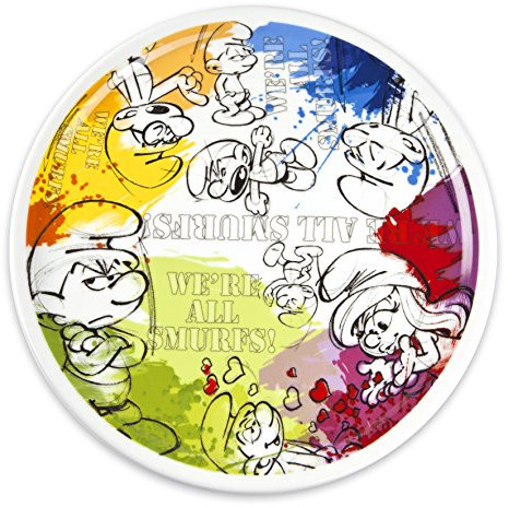 I Puffi PPU37T/4X Piatto Portata, Modello, Porcellana, Multicolore, 1 pezzo