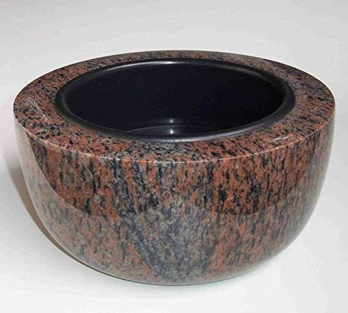 designgrab Ciotola per tomba Modern Grande XXL, diametro 50 cm, in granito Gneis Halmstad