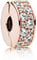 PANDORA Klarer Pavé Clip in Roségold mit 14 Karat rosévergoldete Metalllegierung und Cubic Steinen Moments Collection