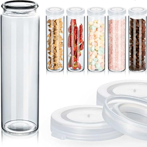 Tuuters 25 Glas Tablettengläser mit Schnappdeckel 14ml Aufbewahrung von Tabletten Globuli Öle Pulver Verschließbare Shotgläser (52 x Ø24mm)