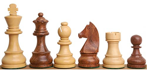 RoyalChessMall -3.8 Turnier Schachfiguren aus Holz - Goldenes Rosenholz - Extra Queens