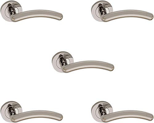 Infinity Decor 5 Set of Internal Arched T-Bar Satin Lever On Rose Door Handles