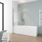 Schulte pare-baignoire 80 x 140 cm, profilé alu-argenté, montage gauche droite, écran 1 volet pivotant rabattable, 180° contre le mur, verre de sécurité 5 mm sérigraphié, joint d'étanchéité