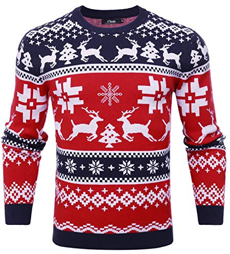 iClosam Suéter de Navidad Hombre Mujer Cuello Redondo Esencial Navideño Pullover de Punto Jersey Sudaderas Sweater Invierno