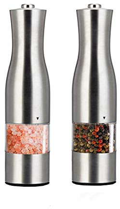 Macina Sale O Pepe Elettrici, Macinacepe in Ceramica Saliera E Pepiera Regolabile, Macinino Automatico Per Spezie Per Pepe E Sale E Vari Spezie Realizzato, 2Pcs