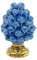 sicilia bedda - Pigna Siciliana in Ceramica di Caltagirone - Piede Decorato - 100% Artigianato Siciliano (Altezza 12 Centimetri, Blu Ceruleo)