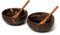 New Living Organic Coconut Bowls & Spoons | Set of 2 Eco Friendly Product | Handmade | Biodegradable & Plastic Free