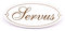 Schild Türschild Oval - Servus - selbstklebend graviert Dekoschild 15x7cm