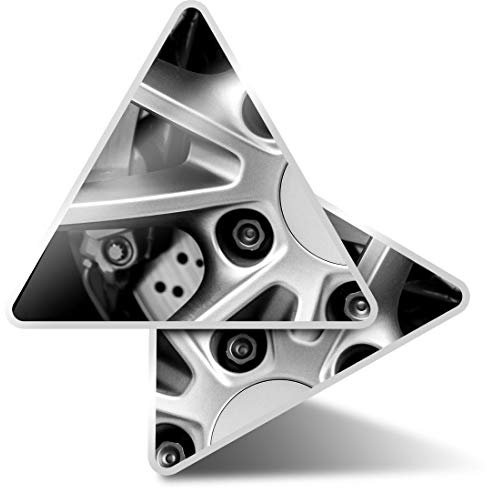 2 x Triangle Stickers 7.5cm - BW - Brake Caliper Alloy Wheel Car Fun Decals for Laptops,Tablets,Luggage,Scrap Booking,Fridges #36767