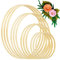 Pack of 12 Dream Catcher Rings Set, Wooden Bamboo Flower Wreath Macrame Rings, Floral Hoop, Macrame Craft Hoop Ring for Wedding Wreath Decor and DIY Crafts, 4 Sizes (15 cm/20 cm/25 cm/30 cm)