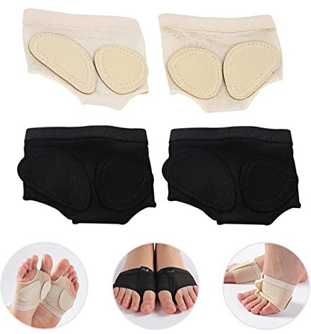 2 Paar Anti-Rutsch-Fuß-Pads Bauch Socken Tanz Dance Paw Pad Praxis Schuhe Fuss Zehenkappen Zehenschutz Schuhe Halbsohle Pfoten Auflage Schuhe Fuß Thong Ballett für Ballett Bauchtanz Latin Dance (M)