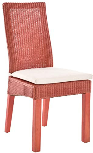 Krines Home Esszimmer Loomstuhl Esszimmerstuhl Loom Holzrahmen Küchenstuhl mit Kissen (Rot)