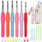 Aeeque Häkelnadel Groß Set mit BunteGummigriff, 6 Stück Metal Häkelnadel 6, 6,5, 7, 8, 9, 10,0 mm, Ergonomisch Häkelnadeln für Arthritis, Anfänger, Häkeln zum Kinder für Teppich, Schal