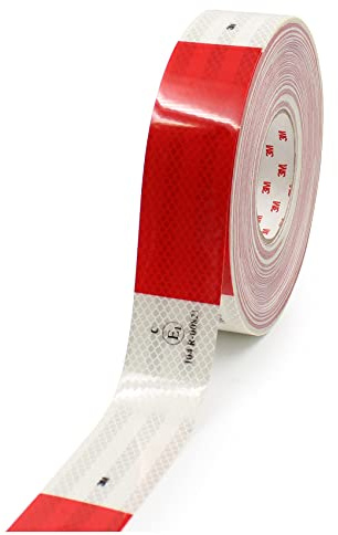 3M Diamond Grade 983 Scotchlite - Cinta reflectante (50 mm, 3 m), color rojo y blanco