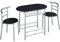 Yaheetech Juego Mesa y 2 Sillas de Comedor Cocina Conjuntos de Mueble de 3 Piezas con Vino Estante Superficie de Mesa 90 X 53 cm Negro