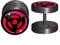 CHICNET Fake Plug Piercing Ohrstecker Ohrring Edelstahl schwarz rot, Schraubverschluss, 10mm rund, Stift 6mm x 1.2mm, Sharingan Auge Naruto Anime Manga Cosplay Damen Herren Obito