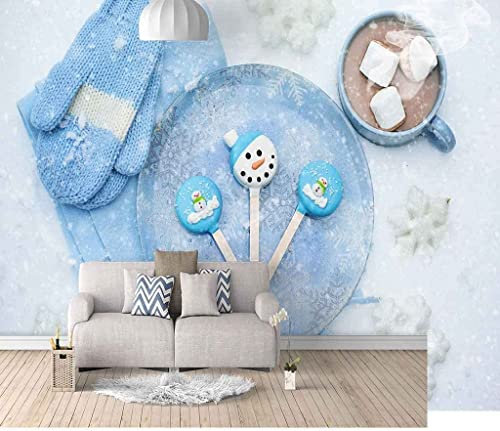 Fototapete 3D Fototapete Blaue Weihnachten Wandbild Wohnzimmer Küche Schlafzimmer Wand 3D Tapetenkleister Wohnzimmer Die Wand Für Schlafzimmer Wandbild Büro Esszimmer - 350x256 cm