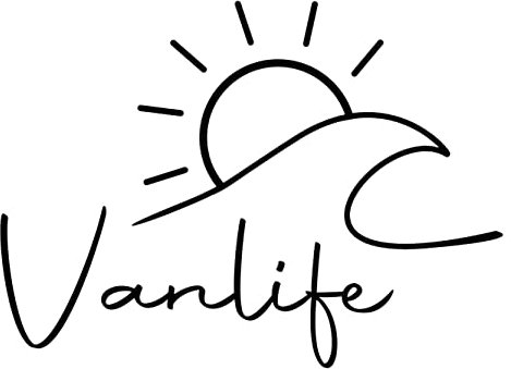 KLEBEKÖNIG Aufkleber Vanlife Sonne Welle - Sticker Autoaufkleber Scheibenaufkleber Motorradaufkleber Meer Camping (15cm x 11cm)