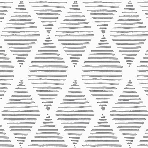 Okydoky Moderne Streifen-Tapete zum Abziehen und Aufkleben,Schwarz und Weißes Kontaktpapier,44cm x 1000cm, Geometrische Tapete, Selbstklebende Tapete,Abnehmbare dekorative Tapete Vinyl,8202-BK-10.DE