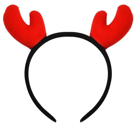 Serre-tête en bois de renne de Noël pour femmes, hommes, filles, garçons, mignon, élan, cerf, accessoire pour cheveux rouge, festival, Noël, décoration de cheveux