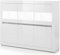 Highboard Kommode in weiß Hochglanz und grau Stone Design Wohnzimmerschrank Anrichte Vitrine 164 x 131 cm Nobile (Highboard)